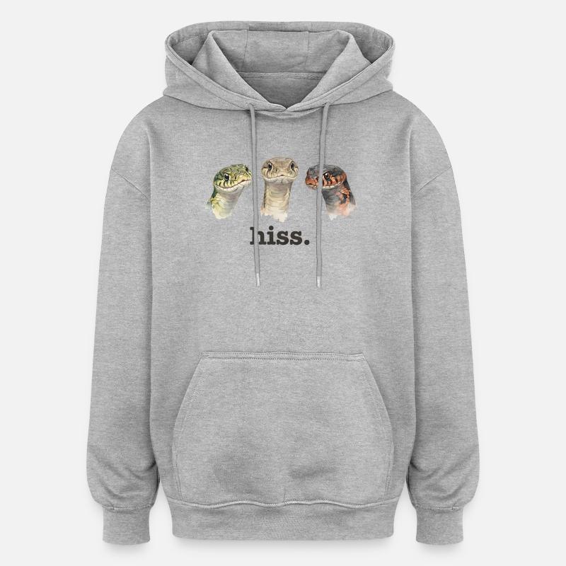 Serpent Amant drôle de serpent Lusti - Sweat à capuche oversize unisexe - gris chiné