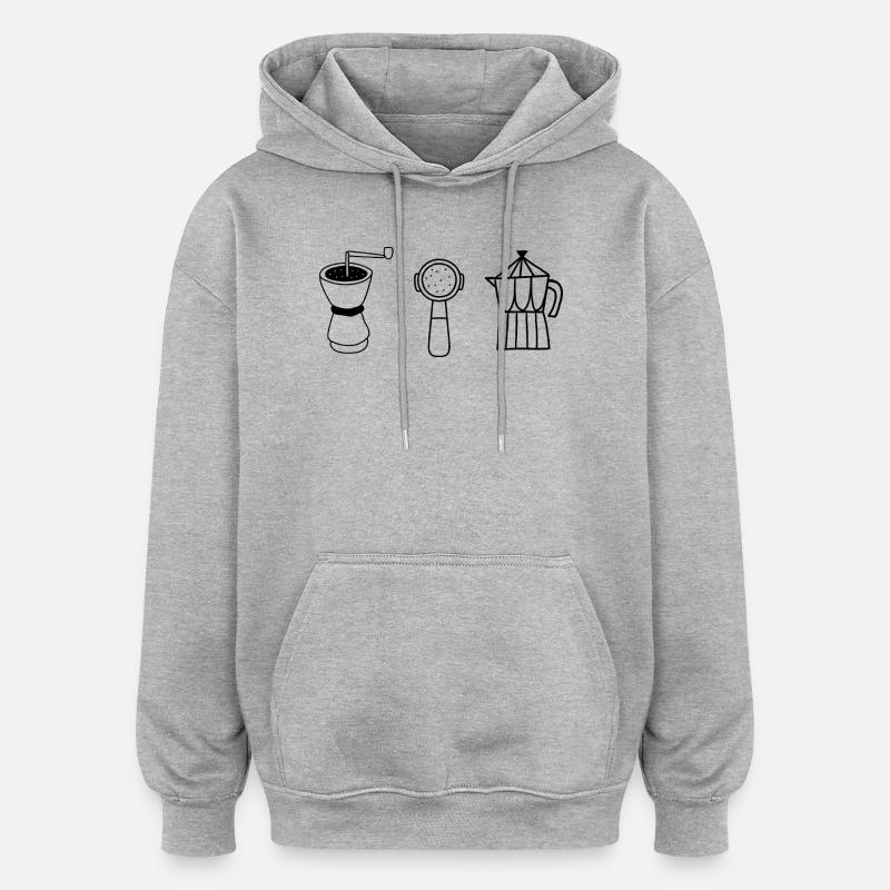 Évolution café  - Sweat à capuche oversize unisexe - gris chiné