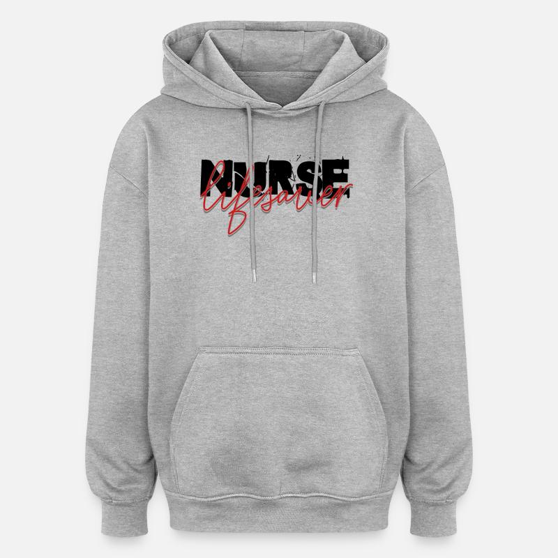 Sauveteuse infirmière - Sweat à capuche oversize unisexe - gris chiné