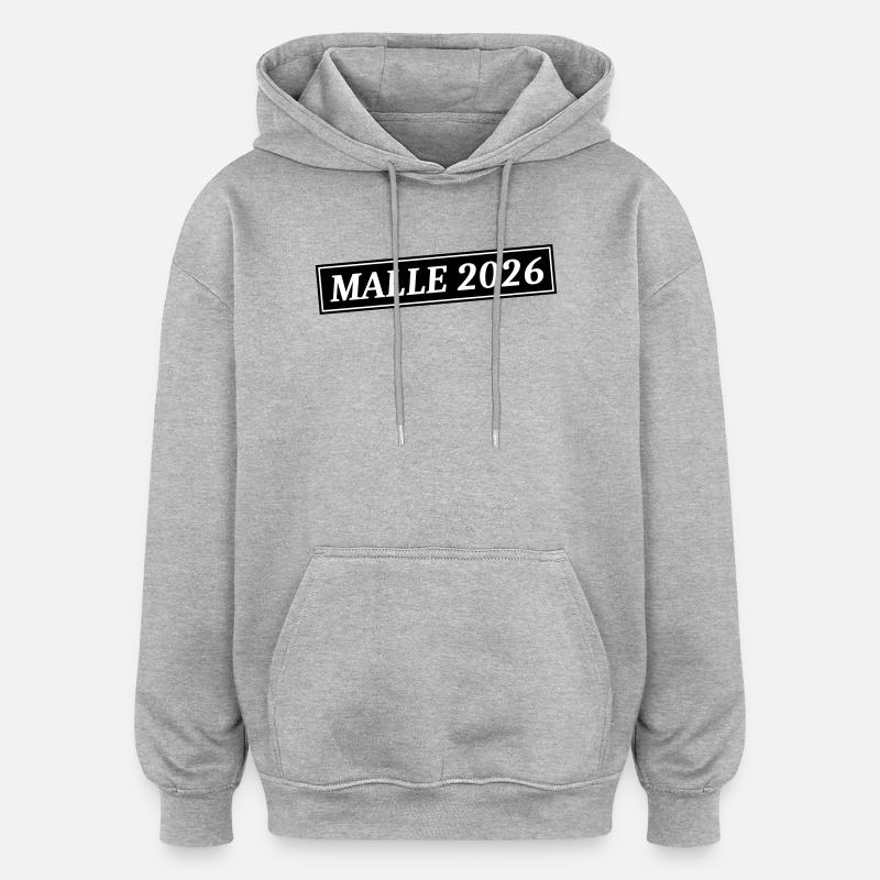 Malle 2026 - Sweat à capuche oversize unisexe - gris chiné