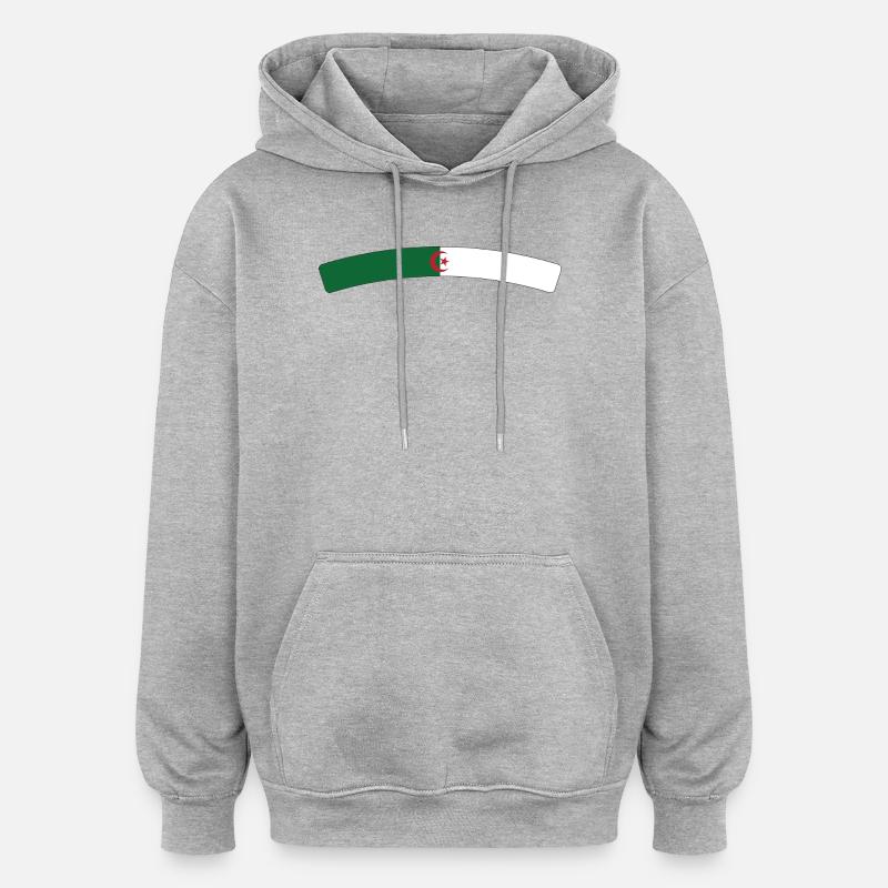 Drapeau Algérie - Sweat à capuche oversize unisexe - gris chiné