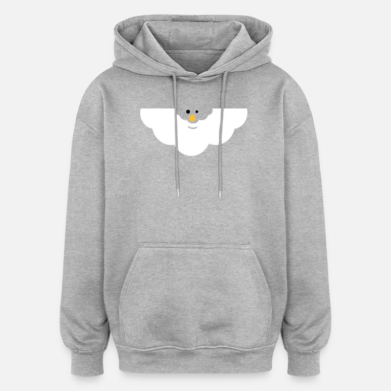 Visage Nuage Câlin - Sweat à capuche oversize unisexe - gris chiné