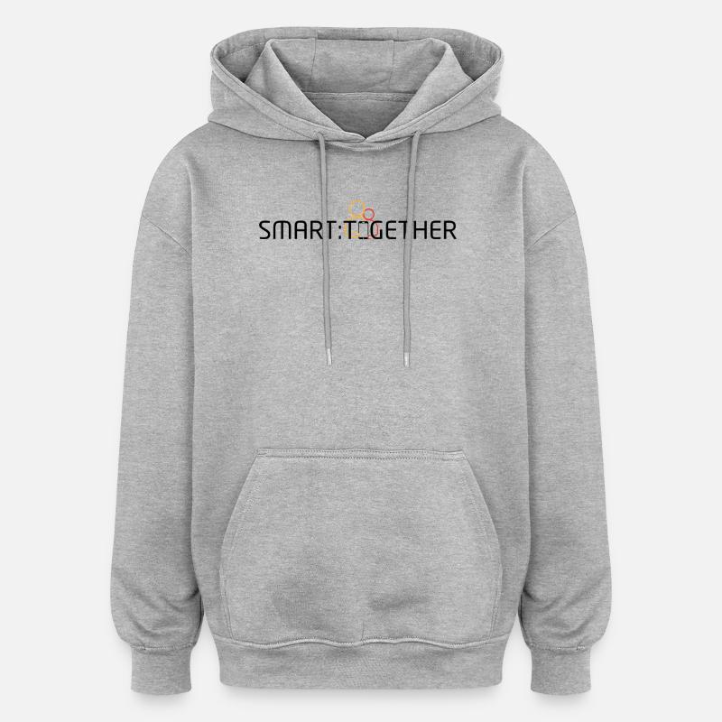 Lettrage SmartTogether - Sweat à capuche oversize unisexe - gris chiné