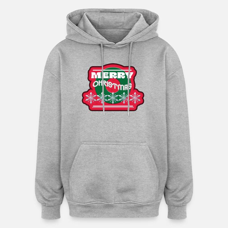 Joyeux Noël Cercle de Vinyles - Sweat à capuche oversize unisexe - gris chiné