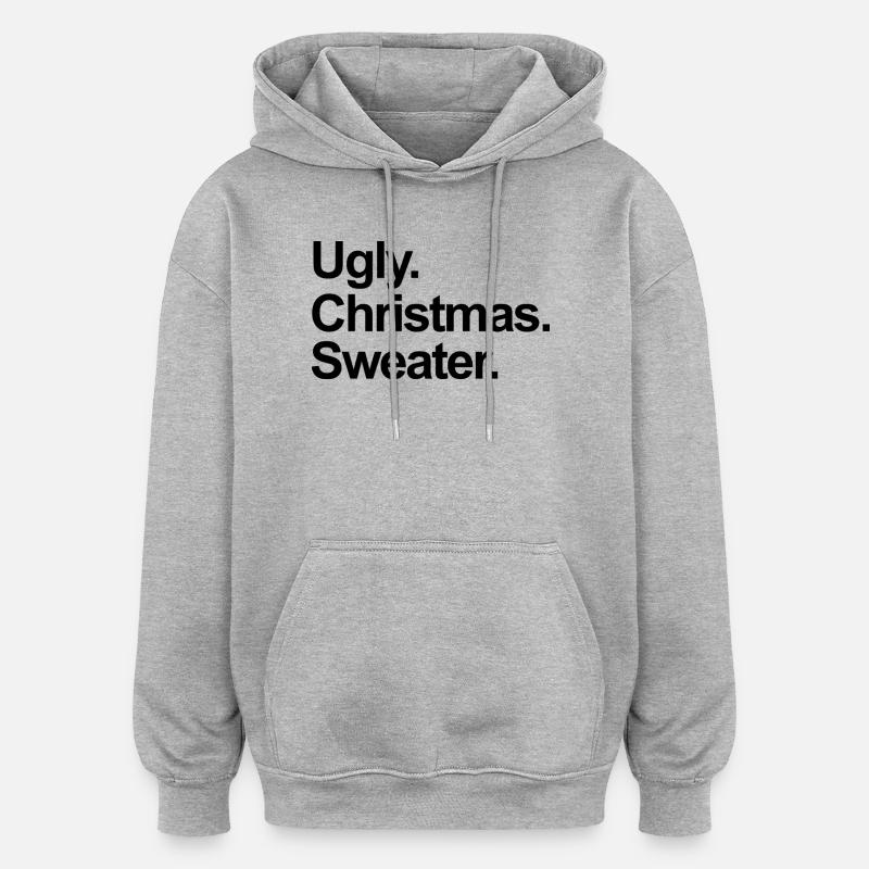 hässlicher Weihnachtspullover - Oversized Unisex Hoodie - Grau meliert