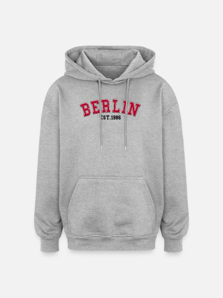 Berlin gegründet 1986 - Oversized Unisex Hoodie - Grau meliert