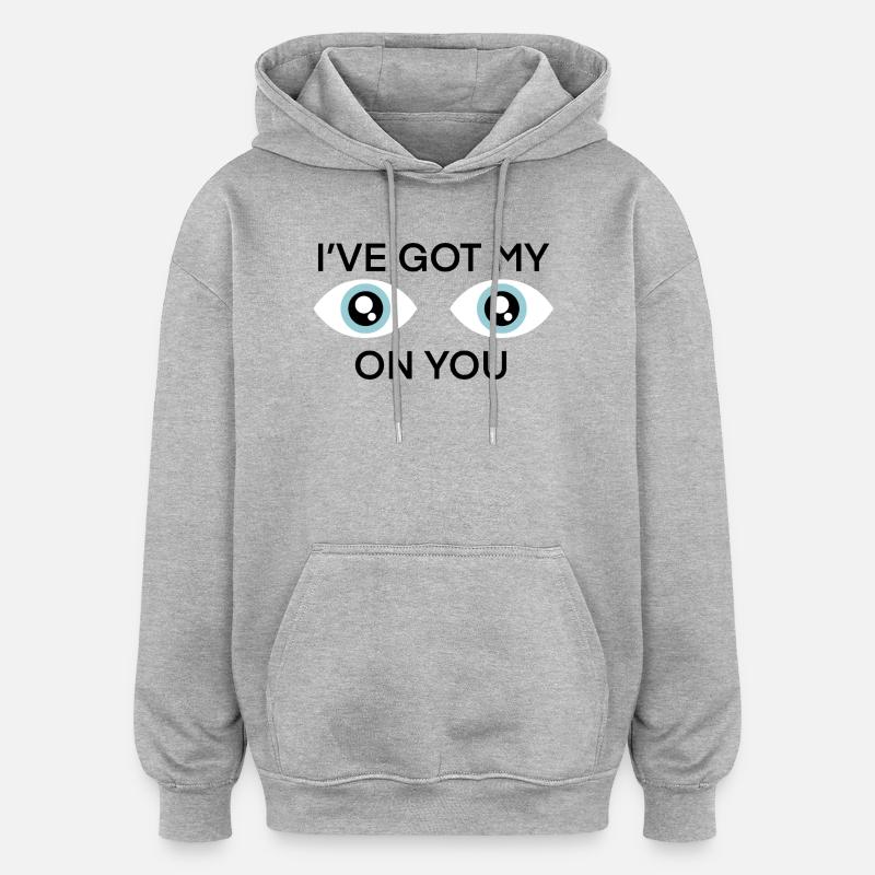 Duo de jumeaux aux yeux écarquillés - Sweat à capuche oversize unisexe - gris chiné