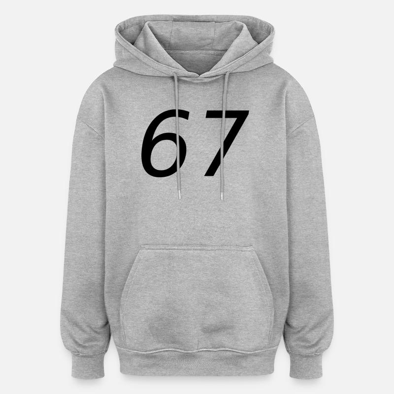 67 - Sweat à capuche oversize unisexe - gris chiné