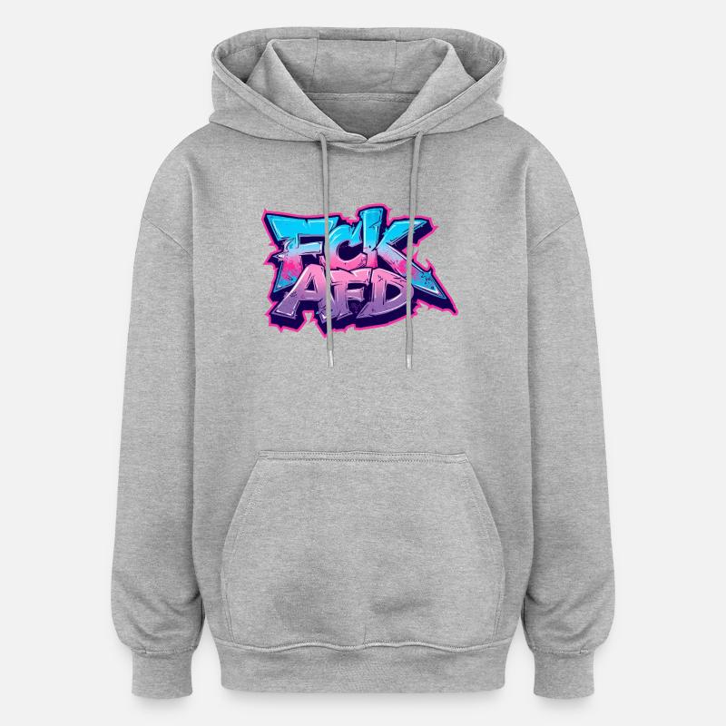 Graffiti Antifa Statement - Oversized Unisex Hoodie - heather grey