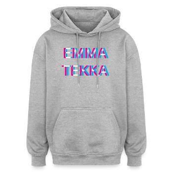 Hardtekk Tekk - Sweat à capuche oversize unisexe - gris chiné - Devant - Noah (186cm)