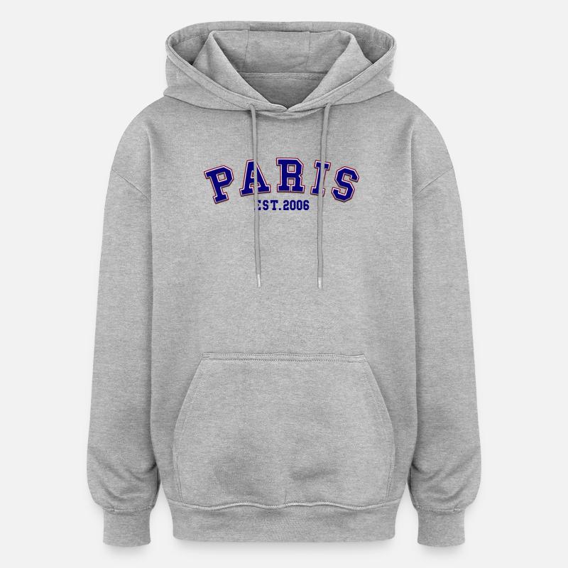 Paris gegründet 2006 - Oversized Unisex Hoodie - Grau meliert