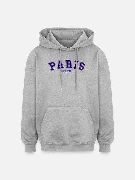 Paris Est. 1966 - Oversized Unisex Hoodie - heather grey