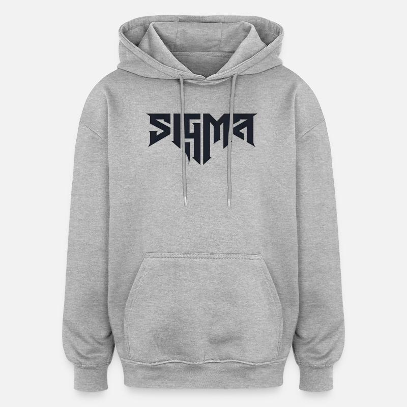 Sigma-Glyphen in schwieriger Typografie - Oversized Unisex Hoodie - Grau meliert