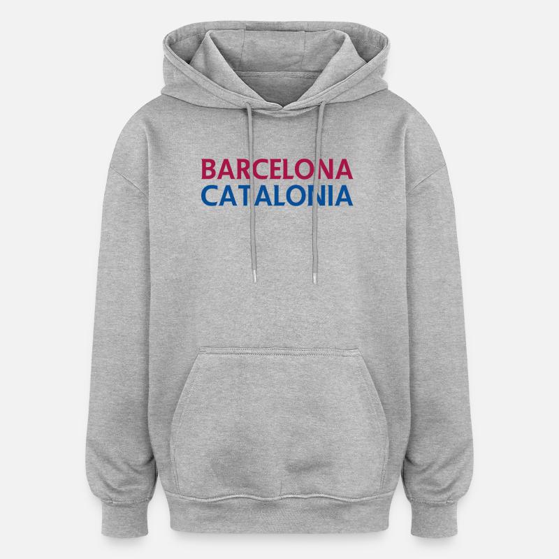 Lyrique Barcelone – Catalogne - Sweat à capuche oversize unisexe - gris chiné