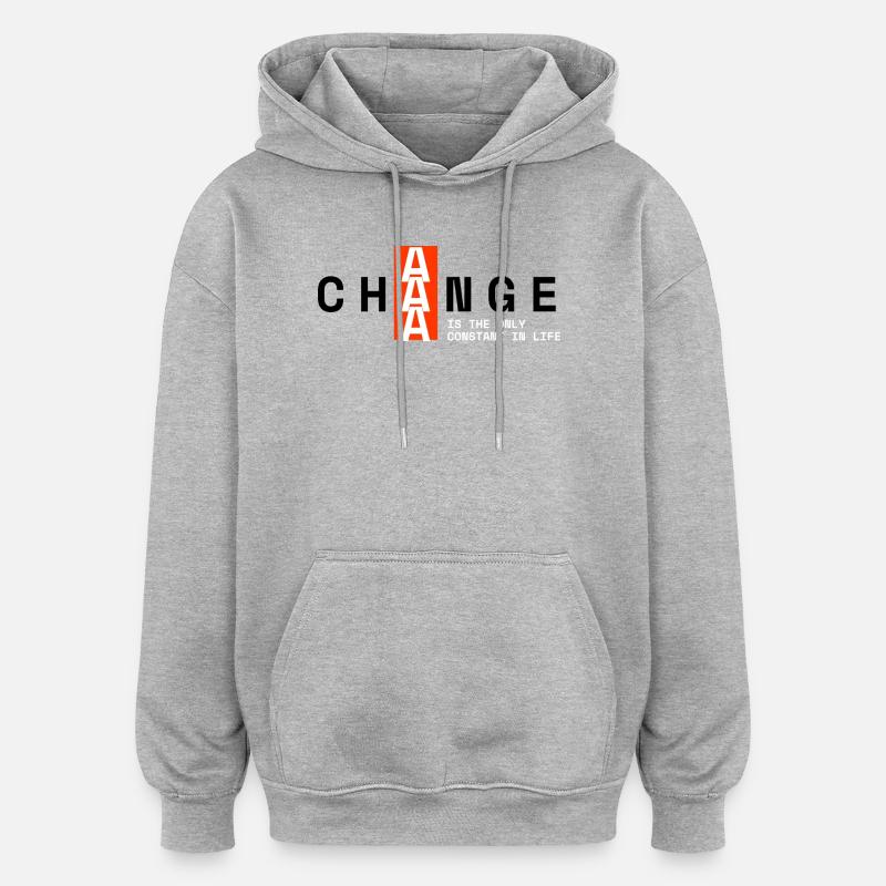 CHANGEMENT – Conception minimale - Sweat à capuche oversize unisexe - gris chiné