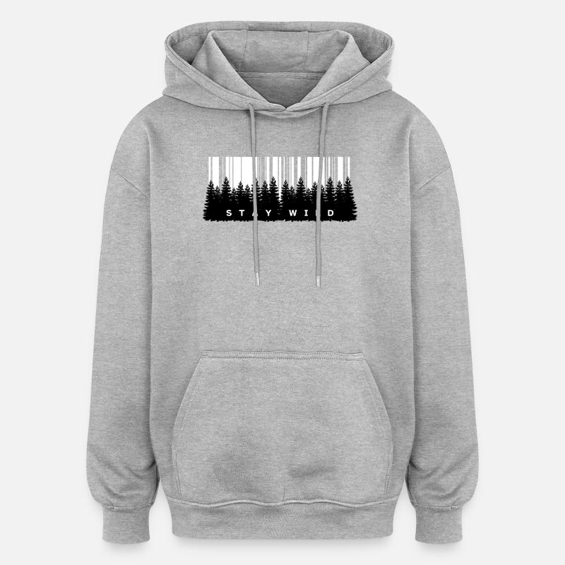 STAY WILD – Minimal Design - Oversized Unisex Hoodie - heather grey