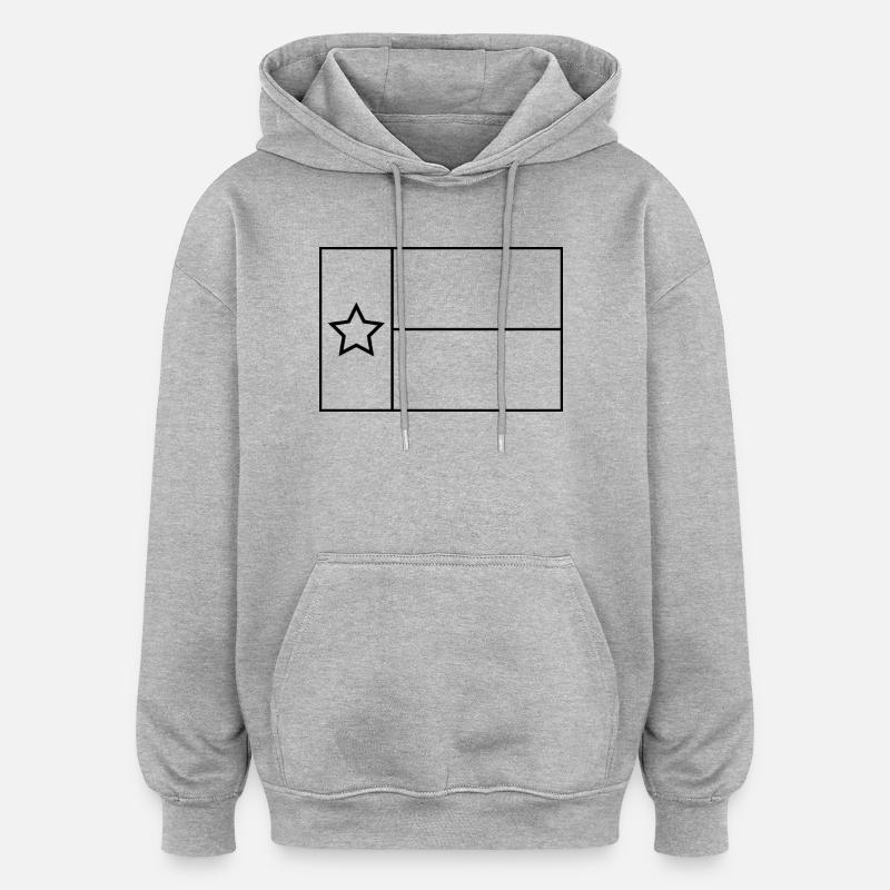 Profil du drapeau du Texas - Sweat à capuche oversize unisexe - gris chiné