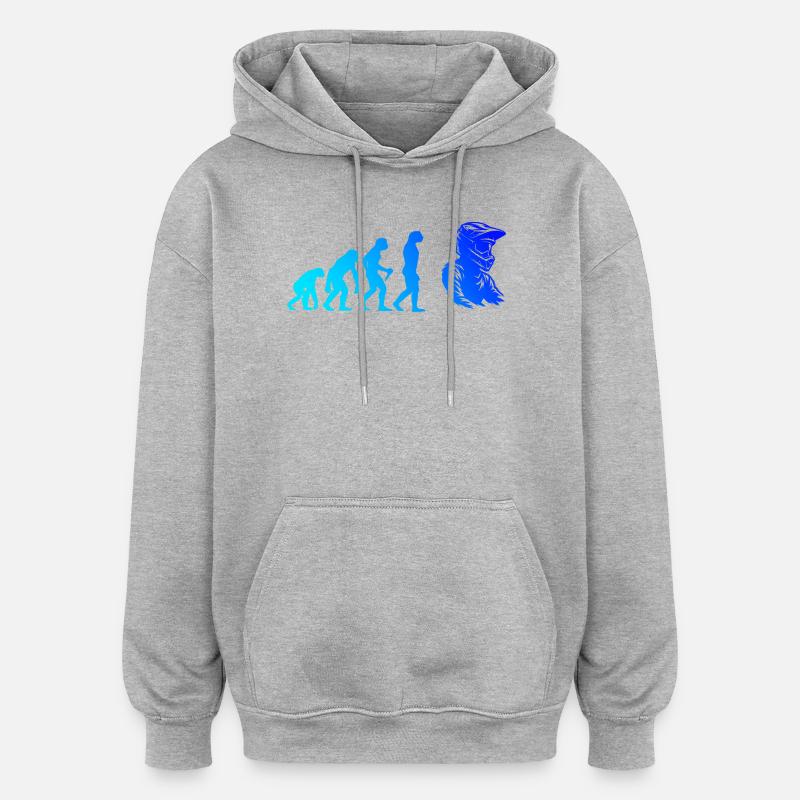 Conception compacte du motocross - Sweat à capuche oversize unisexe - gris chiné