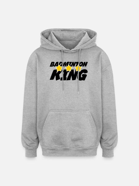 The King of Badminton - Oversized Unisex Hoodie - heather grey