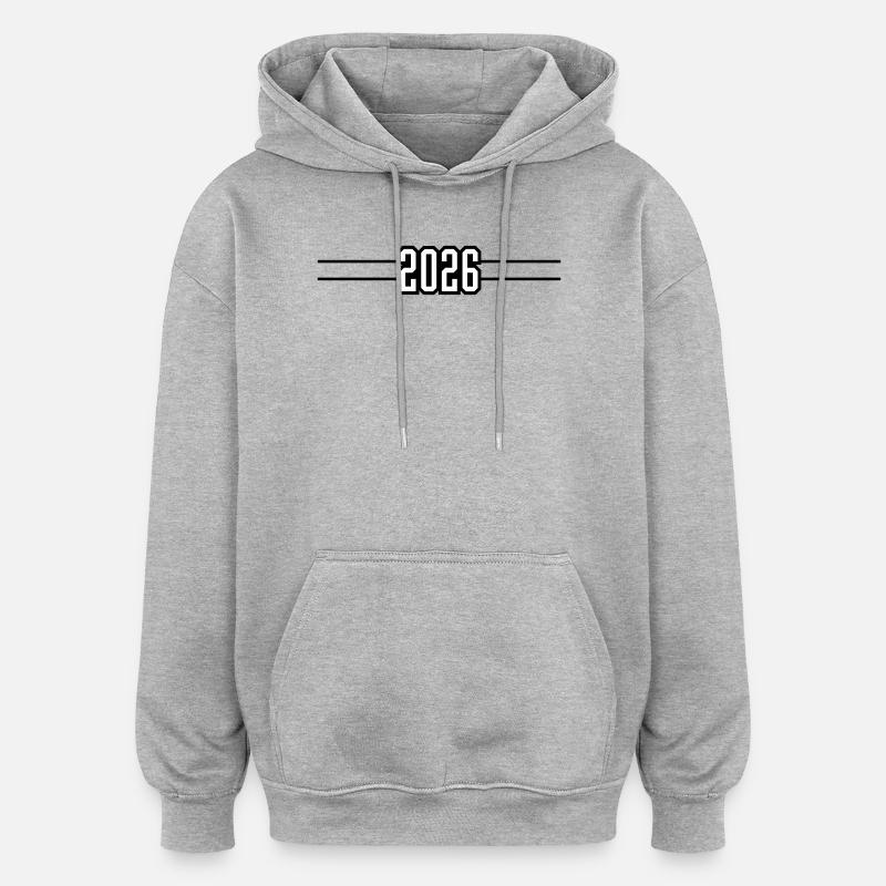 Année AVC 2026 - Sweat à capuche oversize unisexe - gris chiné