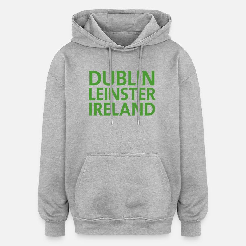 Dublin – Irlande Textdesign - Sweat à capuche oversize unisexe - gris chiné