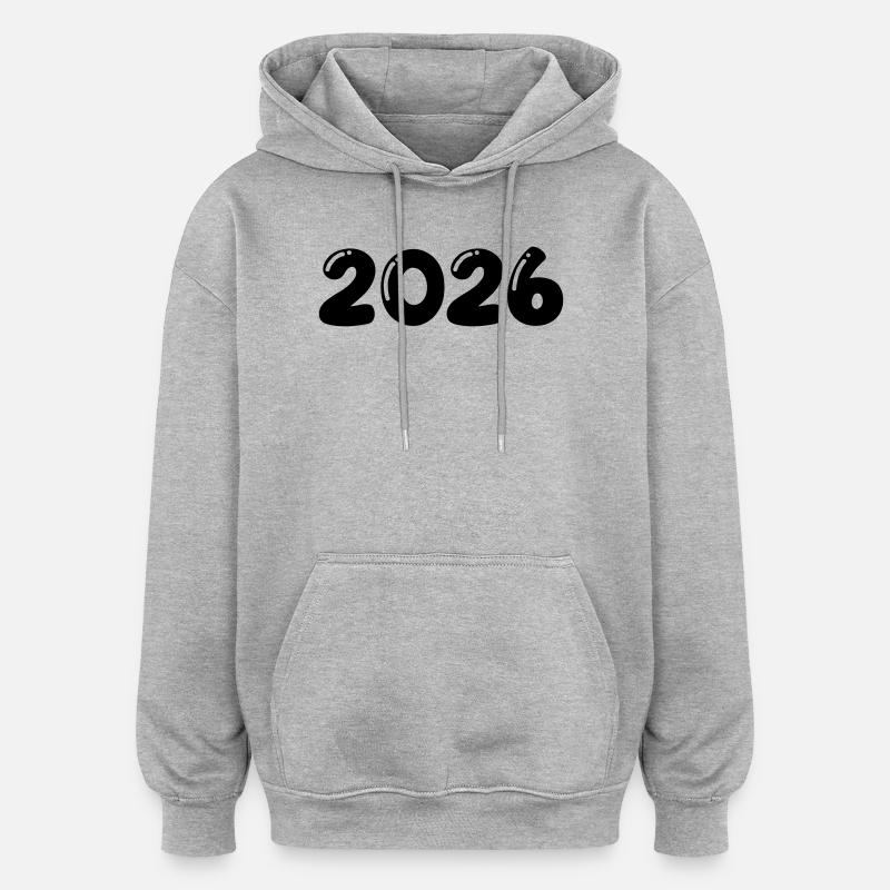 2026 - Sweat à capuche oversize unisexe - gris chiné