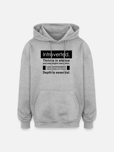 Introvert - Oversized Unisex Hoodie - heather grey