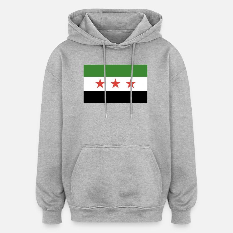 Drapeau syrien - Sweat à capuche oversize unisexe - gris chiné