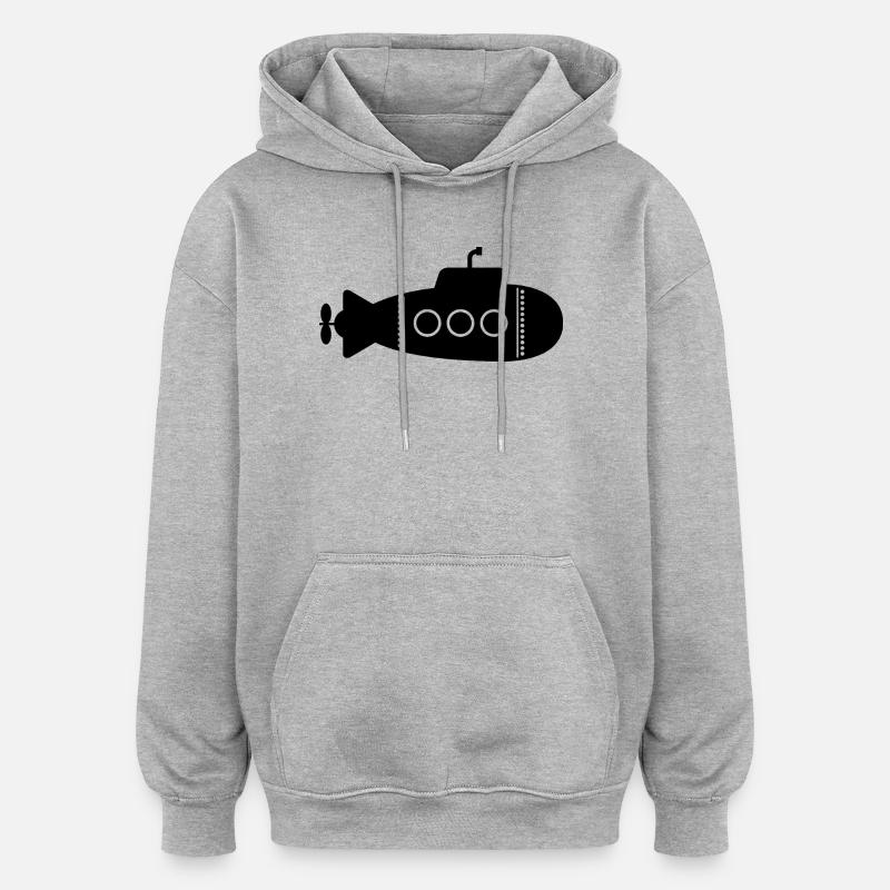 Sous-marin - Sweat à capuche oversize unisexe - gris chiné