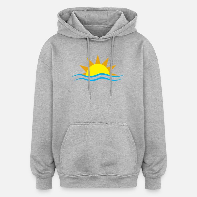 Soleil couchant - Sweat à capuche oversize unisexe - gris chiné