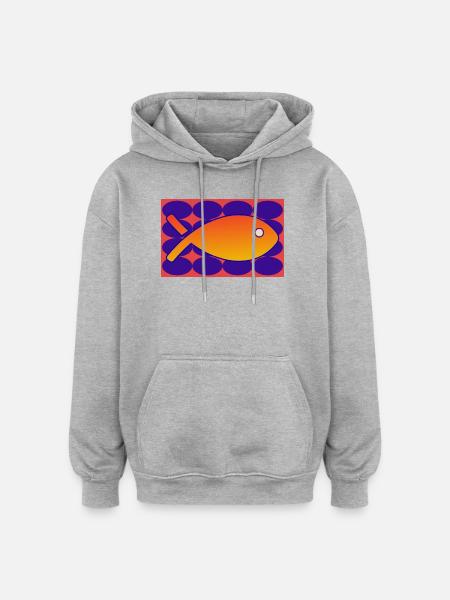FISH. SARDINE. APRIL FOOL. SEA. OCEAN - Oversized Unisex Hoodie - heather grey