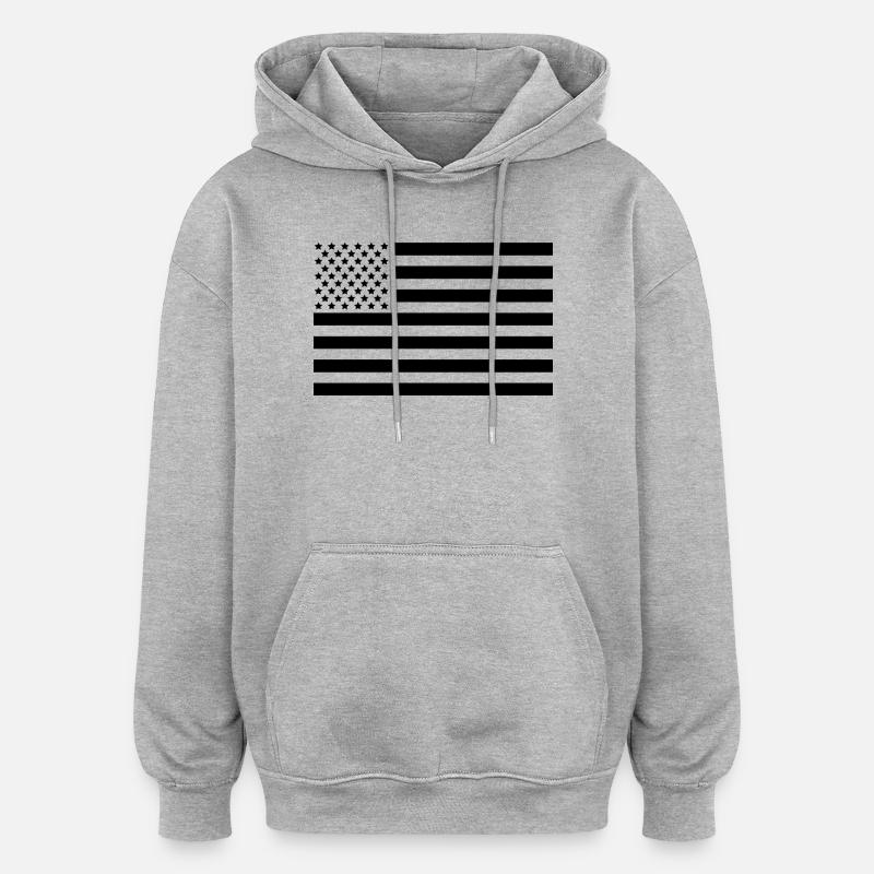 Drapeau des États-Unis - Sweat à capuche oversize unisexe - gris chiné