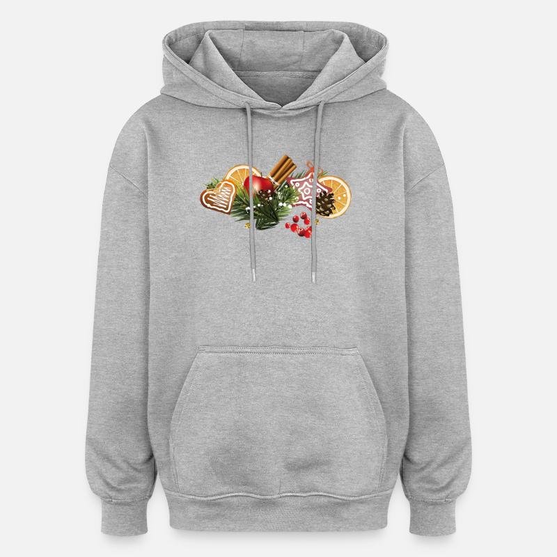 Weihnachtskekse - Oversized Unisex Hoodie - Grau meliert