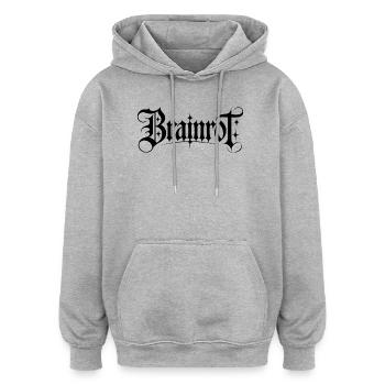 Brainrot - Funny Gen Alpha Memes - Oversized Unisex Hoodie - heather grey - Front - Noah (186cm)