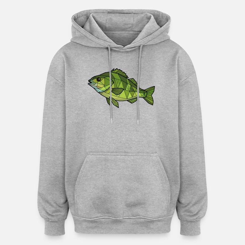 Perchoir géométrique Low Poly - Sweat à capuche oversize unisexe - gris chiné