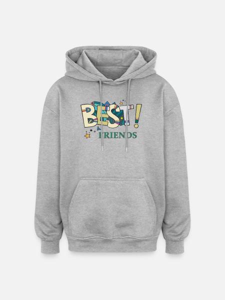 Best Friends - Oversized Unisex Hoodie - heather grey