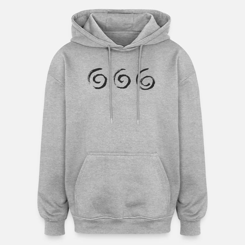 Cercles triples à pinceaux - Sweat à capuche oversize unisexe - gris chiné