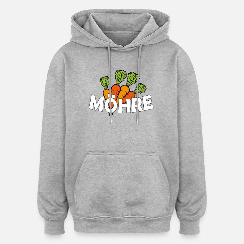 Carotte - Sweat à capuche oversize unisexe - gris chiné
