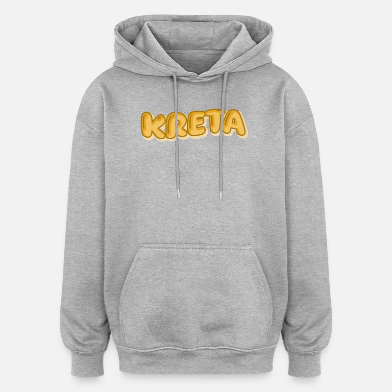 Fêtes en Crète - Sweat à capuche oversize unisexe - gris chiné