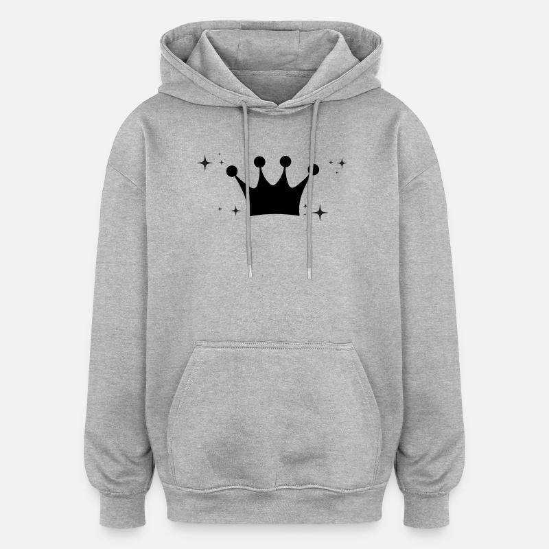 Couronne - Sweat à capuche oversize unisexe - gris chiné