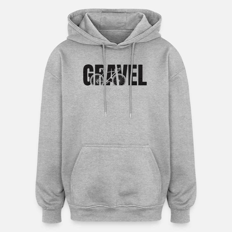 Typographie du gravier - Sweat à capuche oversize unisexe - gris chiné