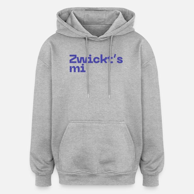 Mi de Zwickt - Austropop - Sweat à capuche oversize unisexe - gris chiné