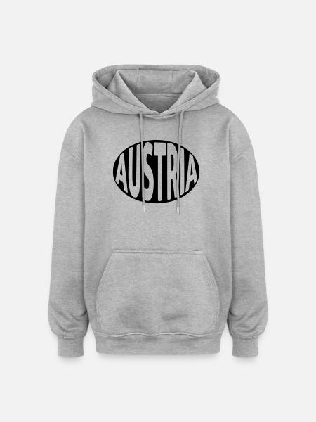 Austria - Austria Typography - Oversized Unisex Hoodie - heather grey