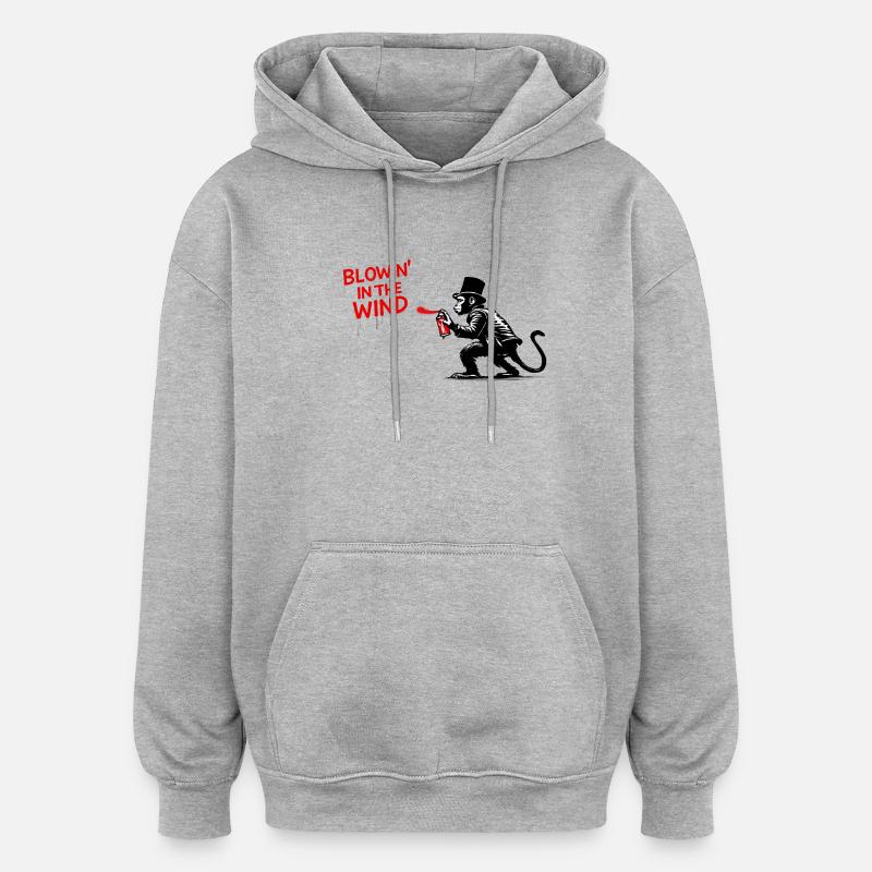 Windspray-Affe Graffiti - Oversized Unisex Hoodie - Grau meliert