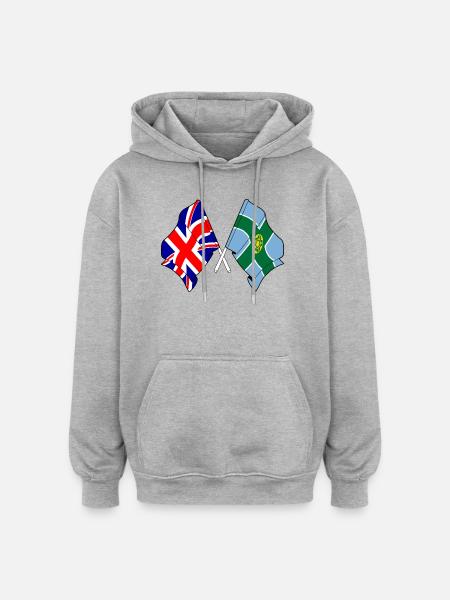 Derbyshire & Great Britain - Oversized Unisex Hoodie - heather grey