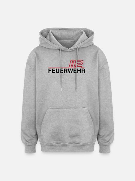Fire Brigade 112 Neon Lines - Oversized Unisex Hoodie - heather grey