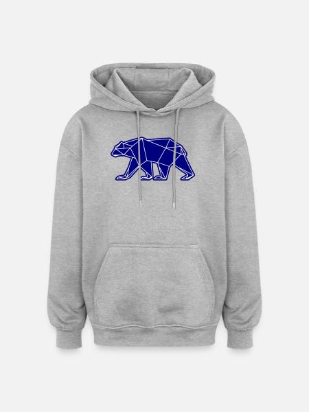 Polar Bear Polar Bear Polygon Icon - Oversized Unisex Hoodie - heather grey