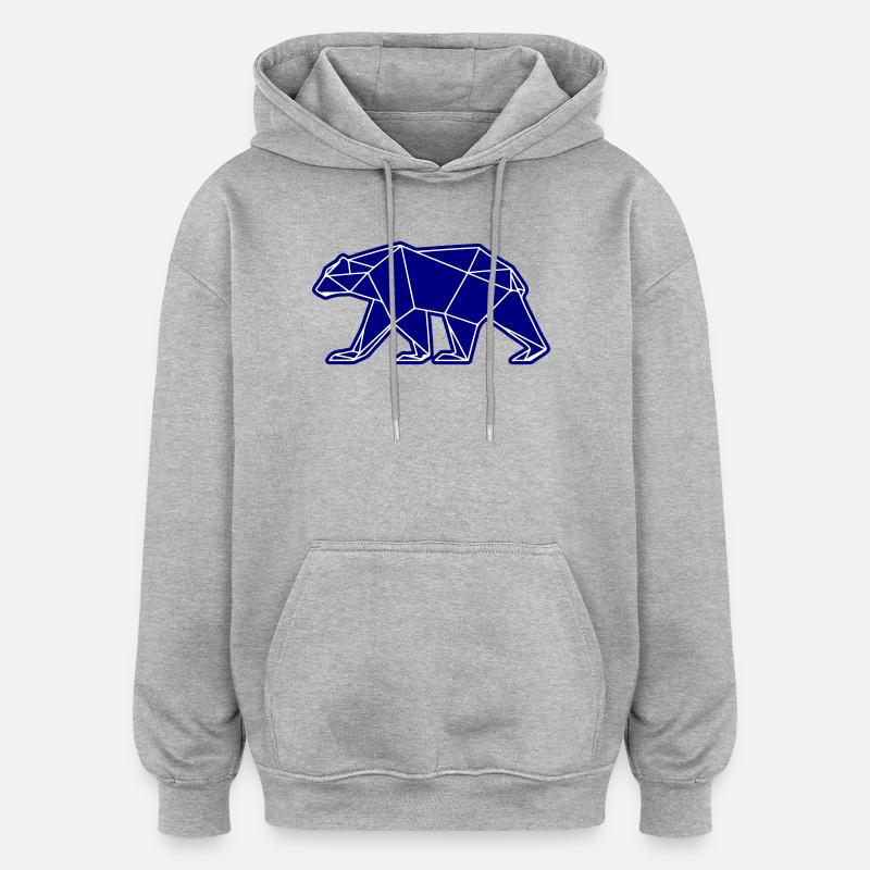 Eisbär Polar Bär Polygon Symbol - Oversized Unisex Hoodie - Grau meliert