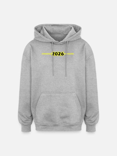 Millésime 2026 - Sweat à capuche oversize unisexe - gris chiné