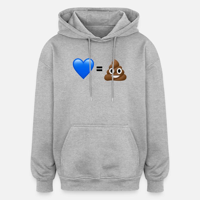AfD est nul - 💙 = 💩 (Bright Design) - Sweat à capuche oversize unisexe - gris chiné